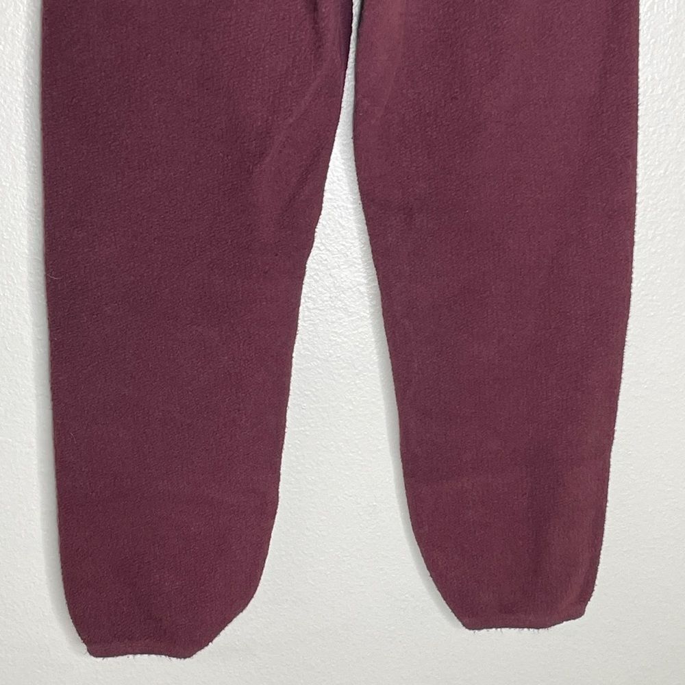 Monrow Teddy Fleece Slouchy Sweatpants Merlot Size Medium New - Picture 10 of 16